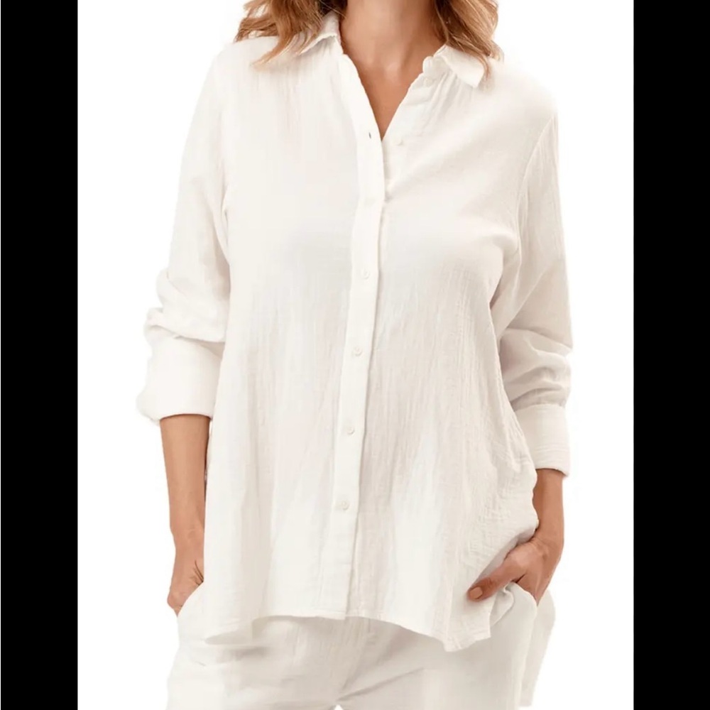 Nom Maternity The Everyday Gauze Maternity Button-Up Shirt